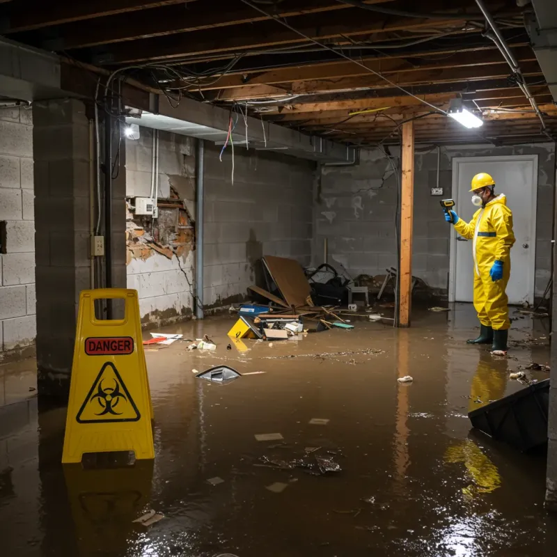 Flooded Basement Electrical Hazard in Richmond, IN Property